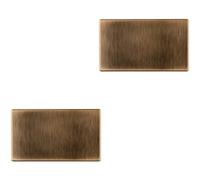 Loops 2 Pack Double Screwless Antique Brass Blanking Plate Round Edged Wall Hole Cover