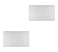 Loops 2 Pack Double Screwless Satin Steel Blanking Plate Round Edged Wall Hole Cover