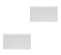 Loops 2 Pack Double White Plasitc Blanking Plate Round Edged Wall Box Hole Cover
