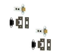 Loops 2 Pack Durable 64mm Antique Brass Tubular Latch With 45 Degree Short Travel