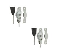 Loops 2 Pack Durable 65mm Satin Chrome Narrow Locking Fasteners For Secure Applications - Window Fastener