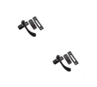 Loops 2 Pack Durable Black Range Bulb End Casement Fasteners 95X55mm For Secure Closing - Window Handle