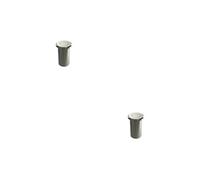 Loops 2 Pack Durable Brass Dust Proof Spring Floor Bolt Socket 25X40mm In Satin Nickel Finish