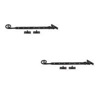 Loops 2 Pack Durable Curly Tail Casement Stays In Black - 305X15X6mm For Secure Window Operation - Window Peg Bar