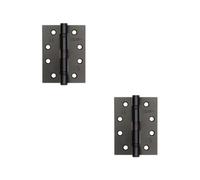 Loops 2 Pack Durable Grade 11 Black Steel Ball Bearing Hinge 102X76mm For Heavy-Duty Doors - Door Hinges