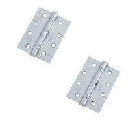 Loops 2 Pack Durable Grade 11 Satin Chrome Steel Ball Bearing Hinge 102X76mm For Heavy-Duty Doors - Door Hinges