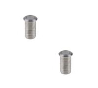Loops 2 Pack Durable Stainless Steel Floor Bolt Socket For Concrete - 20X25mm Dust Proof Design
