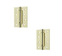 Loops 2 Pack Electro Brassed Single Action Spring Hinge - Pack Of 3 (102X76X2.7mm) For Convenient Door Closure - Door Hinges