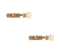 Loops 2 Pack Elegant 100X35mm Satin Brass Architectural Slide Door Bolts - Door Bolt Lock