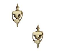 Loops 2 Pack Elegant 170mm Polished Brass Urn Door Knockers For Classic Home Decor - External Outdoor Knocker