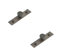 Loops 2 Pack Elegant 30mm Dark Bronze Cupboard Knob With Plain Backplate Kitchen Cabinet Knob