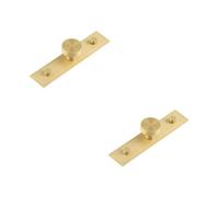 Loops 2 Pack Elegant 30mm Stepped Cupboard Knob In Satin Brass For Stylish Interiors - Kitchen Cabinet Knob