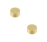 Loops 2 Pack Elegant 40mm Satin Brass Cupboard Knob For Stylish Interiors - Kitchen Cabinet Knob