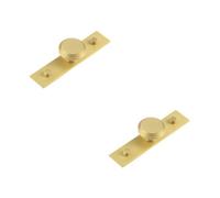 Loops 2 Pack Elegant 40mm Satin Brass Cupboard Knob With Stepped Design - Kitchen Cabinet Knob