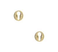 Loops 2 Pack Elegant 40mm Satin Brass Euro Profile Escutcheon For Luxury Homes - Solid Brass Key Hole Cover