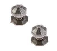 Loops 2 Pack Elegant 73mm Pewter Centre Door Knob For Stylish Home Decor - External Front Door Knob