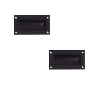 Loops 2 Pack Elegant 89mm Black Flush Pulls For Sliding Doors And Drawers - Recessed Door Handle
