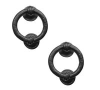 Loops 2 Pack Elegant Antique Black Ring Door Knockers - 100mm Premium Quality - External Outdoor Knocker