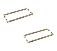 Loops 2 Pack Elegant Antique Brass Pull Handle 425mm Back To Back For Stylish Home Decor - Door Handle
