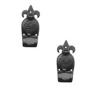 Loops 2 Pack Elegant Antique Fleur De Lys Cylinder Pull In Black - 123mm - Door Lock Plate