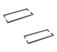 Loops 2 Pack Elegant Dark Bronze Pull Handle 425mm Back To Back For Cabinets And Doors - Door Handle