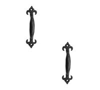 Loops 2 Pack Elegant Fleur De Lys Black Pull Handle 230mm For Cabinets And Drawers - Door Handle