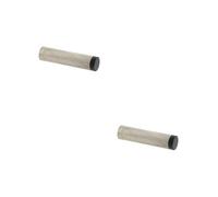 Loops 2 Pack Elegant Knurled Wall Mounted Door Stop In Polished Nickel - Solid Brass & Rubber Stopper