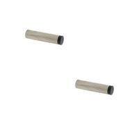 Loops 2 Pack Elegant Knurled Wall Mounted Doorstop In Satin Nickel Finish - Solid Brass & Rubber Stopper