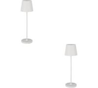 Loops 2 Pack Elegant Modern White Led Table Lamp For Stylish Indoor Home Decor