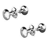 Loops 2 Pack Elegant Mushroom Rim Door Knob In Polished Chrome - 50mm Design