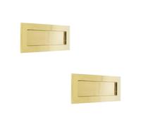 Loops 2 Pack Elegant Polished Brass Letterplates 250X76mm For Stylish Addressing - External Front Door Letter Box Plate