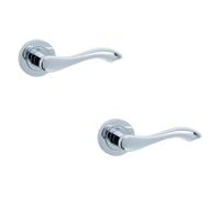 Loops 2 Pack Elegant Polished Chrome Door Handle For Traditional Interiors - Interior Handle