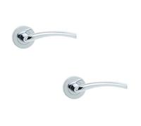 Loops 2 Pack Elegant Polished Chrome Door Handle On Rose For Modern Interiors - Interior Handle