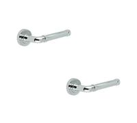 Loops 2 Pack Elegant Polished Chrome Lever On Rose Door Handle For Modern Interiors - Interior Handle