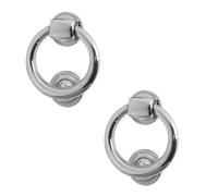 Loops 2 Pack Elegant Polished Chrome Ring Door Knockers - 100mm Diameter - External Outdoor Knocker