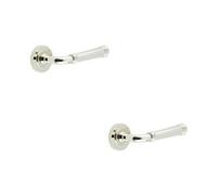 Loops 2 Pack Elegant Polished Nickel Door Handle With Traditional Design - Solid Brass Interior Handle