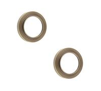 Loops 2 Pack Elegant Reeded Outer Roses For Escutcheons In Antique Brass Finish - Solid Brass Key Hole Cover