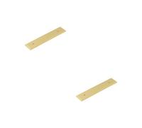 Loops 2 Pack Elegant Satin Brass Backplate For Cabinet Handle 140X30mm - Kitchen Drawer Pull Handle