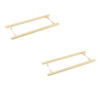 Loops 2 Pack Elegant Satin Brass Pull Handle 425mm - Back To Back Design For Modern Homes - Door Handle