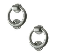 Loops 2 Pack Elegant Satin Chrome 100mm Diameter Ring Door Knockers For Stylish Entrances - External Outdoor Knocker