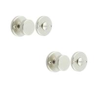 Loops 2 Pack Elegant Satin Nickel Knurled Turn & Release For Luxury Doors - Door Handle