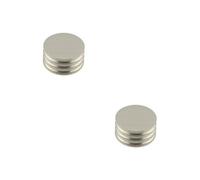 Loops 2 Pack Elegant Solid Brass Cupboard Knob In Satin Nickel Finish - 40mm Size - Kitchen Cabinet Knob
