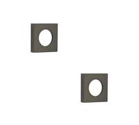 Loops 2 Pack Elegant Square Plain Outer Rose In Dark Bronze Finish - Door Handle