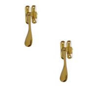 Loops 2 Pack Elegant Victorian Casement Fasteners In Polished Brass - 90mm - Window Handle