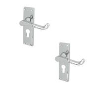 Loops 2 Pack Elegant Victorian Scroll Door Handle With Polished Chrome Finish - Interior Lever On Backplate