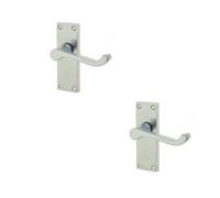 Loops 2 Pack Elegant Victorian Scroll Door Handle With Satin Chrome Finish - Interior Lever On Backplate