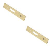 Loops 2 Pack - Euro Cylinder Deadlock Forend Strike & Fixing Pack Set- Brass Pvd Square 150X30mm