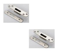 Loops 2 Pack - Euro Cylinder Deadlock Forend Strike & Fixing Pack Set- Satin Steel Radius 150X30mm