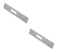 Loops 2 Pack - Euro Cylinder Deadlock Forend Strike & Fixing Pack Set- Satin Steel Square 150X30mm