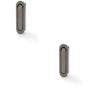 Loops 2 PACK - Flush Sliding Pocket Door Pull Handle - Dark Bronze 70mm x 19mm Radius Edge